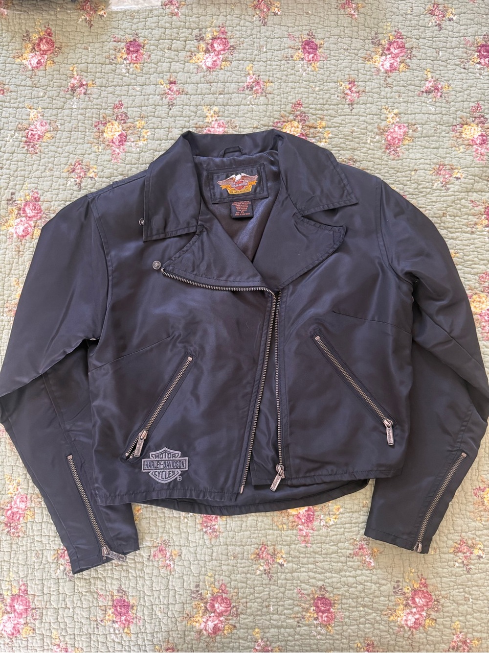 Harley-Davidson Women's Black Nylon Moto Jacket